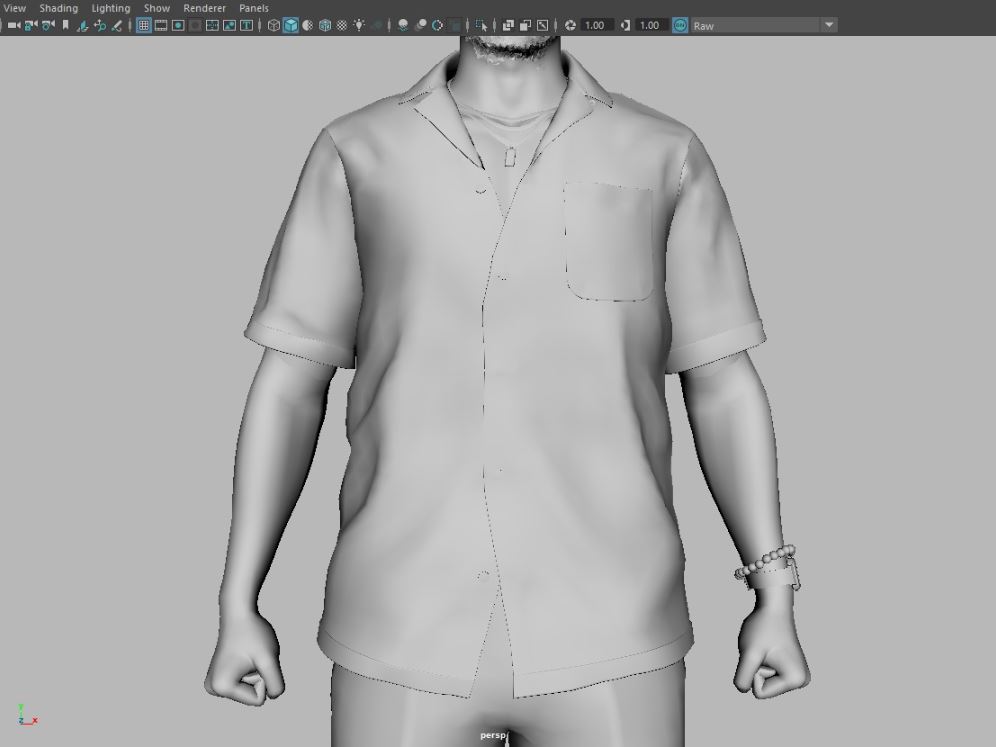 3D shading of Eric Tomizawa’s Aloha Shirt