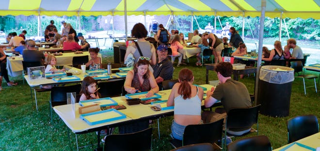 A view of the craft area for children at the John Michael Kohler Arts Center’s Midsummer Festival of the Arts, Saturday, July 20, 2024, in Sheboygan, Wis.