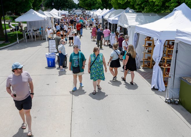 A view of the crowd at the John Michael Kohler Arts Center’s Midsummer Festival of the Arts, Saturday, July 20, 2024, in Sheboygan, Wis.