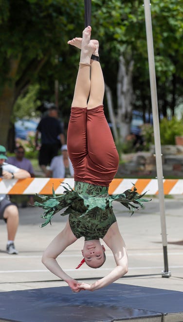 Warped Studio’s Lillian Natte performs during the John Michael Kohler Arts Center’s Midsummer Festival of the Arts, Saturday, July 20, 2024, in Sheboygan, Wis.