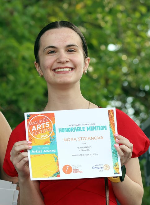 Nora Stoianova of Waukee Northwest won honorable mention during the Waukee Arts Festival on Saturday, July 20. The two-day festival at Centennial Park featured local artists and live music.