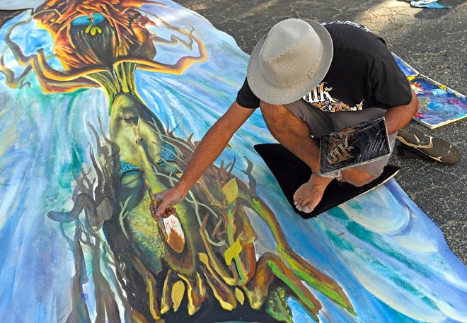 A scene from the 2022 Chalk Festival in Venice, which was interrupted by Hurricane Ian. The Chalk Festival returns to Sarasota in November after the Sarasota County Commission rejected funding for the organization in this year’s tourist tax grants for the arts.