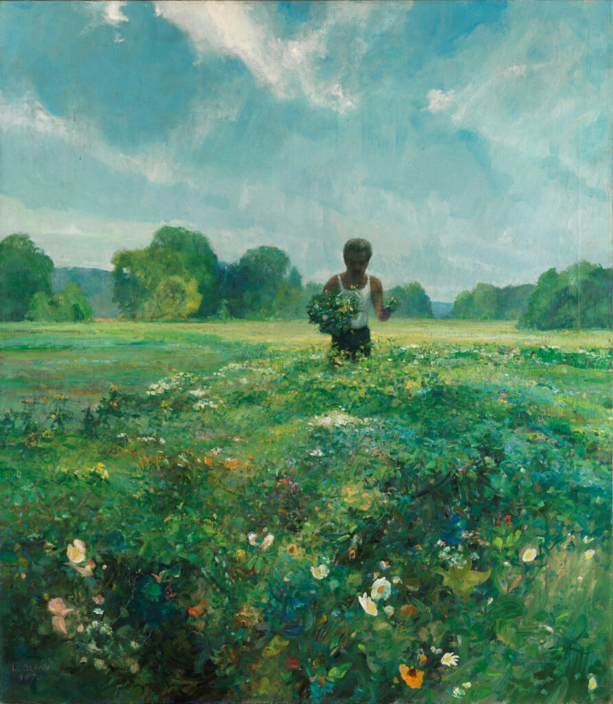 Louis B. Sloan’s “Self-Portrait in Landscape,” 1970. Credit: Courtesy of the Pennsylvania Academy of the Fine Arts. Gift of Bonnie M. and William M. Hoffman, Jr., in Memory of Louis B. Sloan, 2019, 2019.55 11