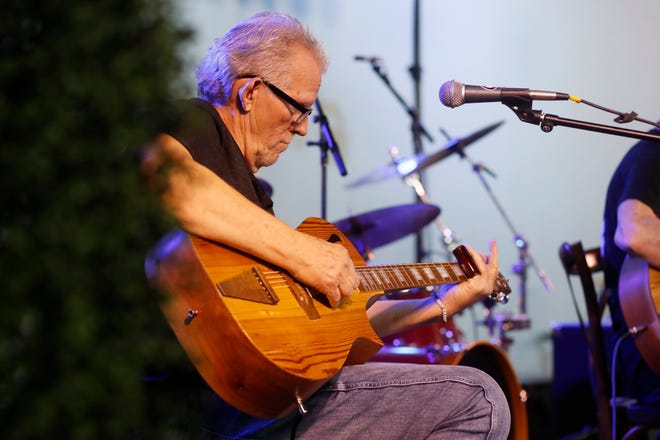 Rick Fowler Acoustic Band performing at FoxSaid Festival at the Cotton Press in Athens, Ga., on Saturday, July 27, 2024. The art and music festival featured interactive art with a number of local artists and raised money for art education in local schools.