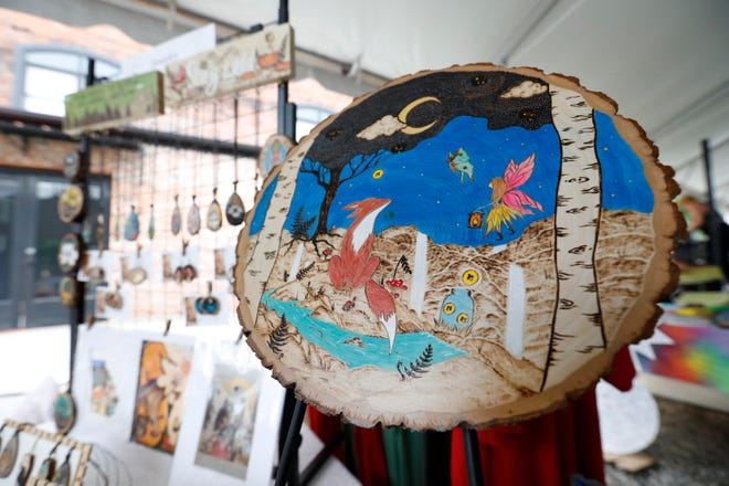 Art from Vera Miller at FoxSaid Festival at the Cotton Press in Athens, Ga., on Saturday, July 27, 2024. The art and music festival featured interactive art with a number of local artists and raised money for art education in local schools.