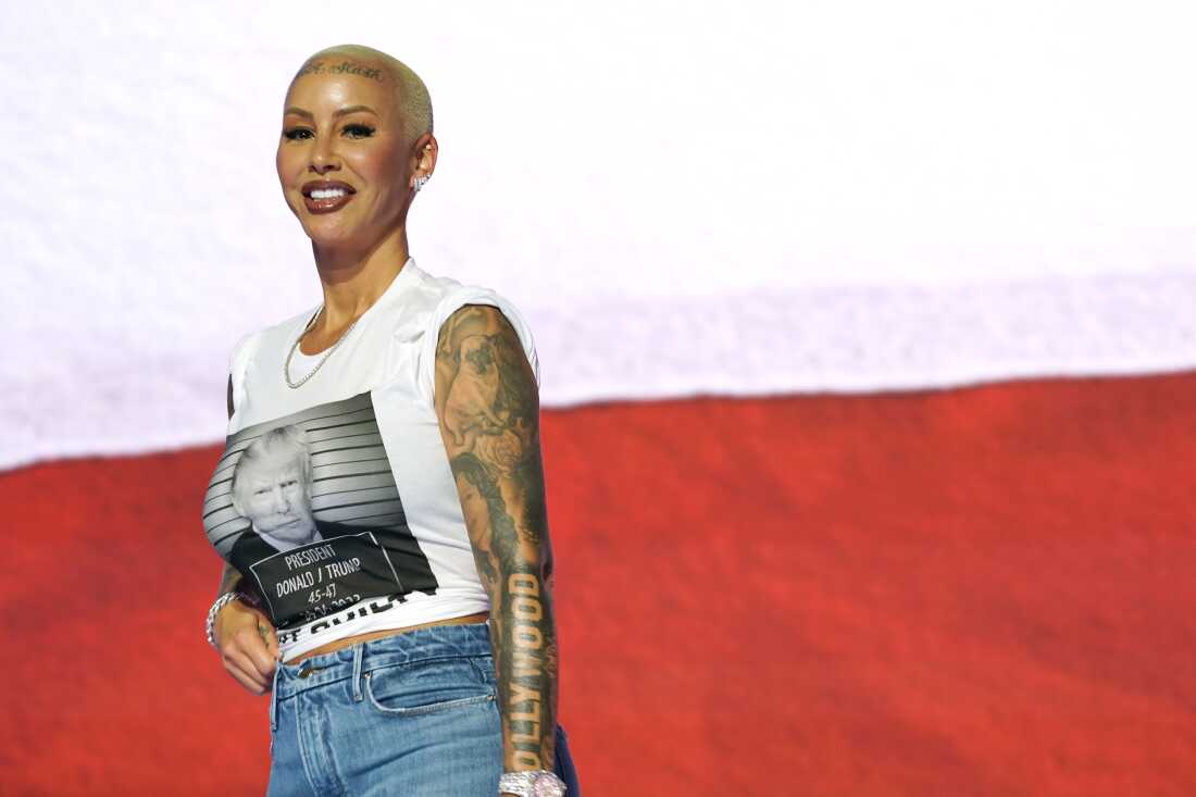 MILWAUKEE, WISCONSIN - JULY 14: Rapper and influencer Amber Rose is seen onstage at the Fiserv Forum during preparations for the Republican National Convention (RNC) on July 14, 2024, in Milwaukee, Wisconsin. 