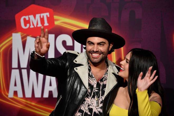 Niko and Anna Moon arrive for the 2021 CMT Music Awards at Bridgstone Arena in Nashville, Tenn, on Wednesday, June 9, 2021.