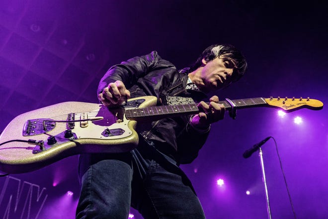 Johnny Marr, former guitarist of the British band The Smiths, performs on the second day of the 27th edition of music festival "A Campingflight to Lowlands Paradise" in Biddinghuizen, The Netherlands, on August 17, 2019.