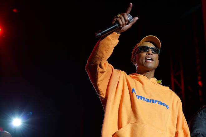 Grammy award-winning artist Pharrell Williams performs at the Sun Stage during the Something in the Water festival on Saturday, June 18, 2022 in Washington, DC.