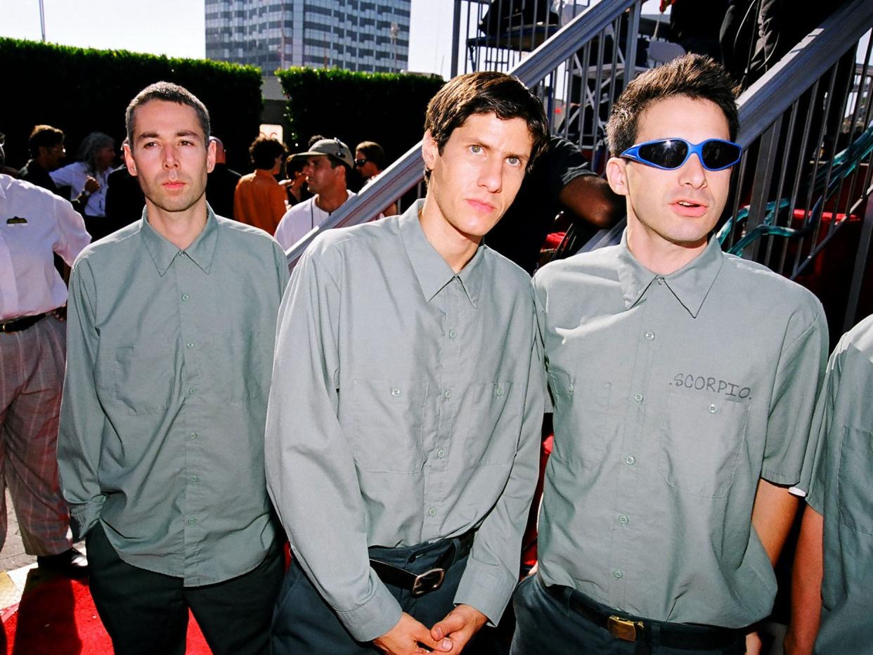 Adam Yauch, Mike Diamond, and Adam Horovitz of the Beastie Boys at the 1998 VMAs.