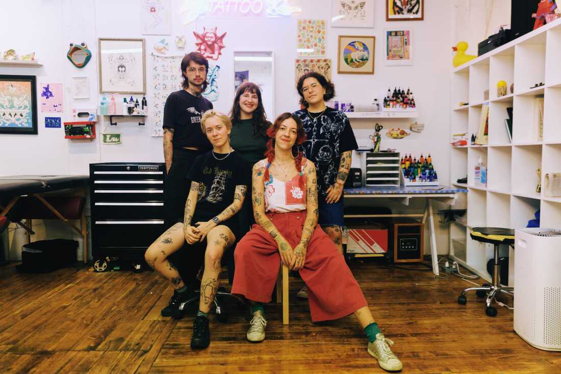 The members of Nice Try Tattoo.