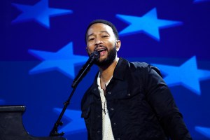 CHICAGO, ILLINOIS - AUGUST 21:  Musician John Legend rehearses prior to the start of the third day of the Democratic National Convention (DNC) at the United Center on August 21, 2024 in Chicago, Illinois. Delegates, politicians, and Democratic party supporters are in Chicago for the convention, concluding with current Vice President Kamala Harris accepting her party's presidential nomination. The DNC takes place from August 19-22.   (Photo by Kevin Dietsch/Getty Images)