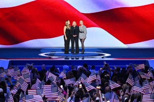 TOPSHOT - US musical group The Chicks perform the US national anthem on the fourth and last day of the Democratic National Convention (DNC) at the United Center in Chicago, Illinois, on August 22, 2024. Vice President Kamala Harris will formally accept the party's nomination for president today at the DNC which ran from August 19-22 in Chicago. (Photo by Mandel NGAN / AFP) (Photo by MANDEL NGAN/AFP via Getty Images)