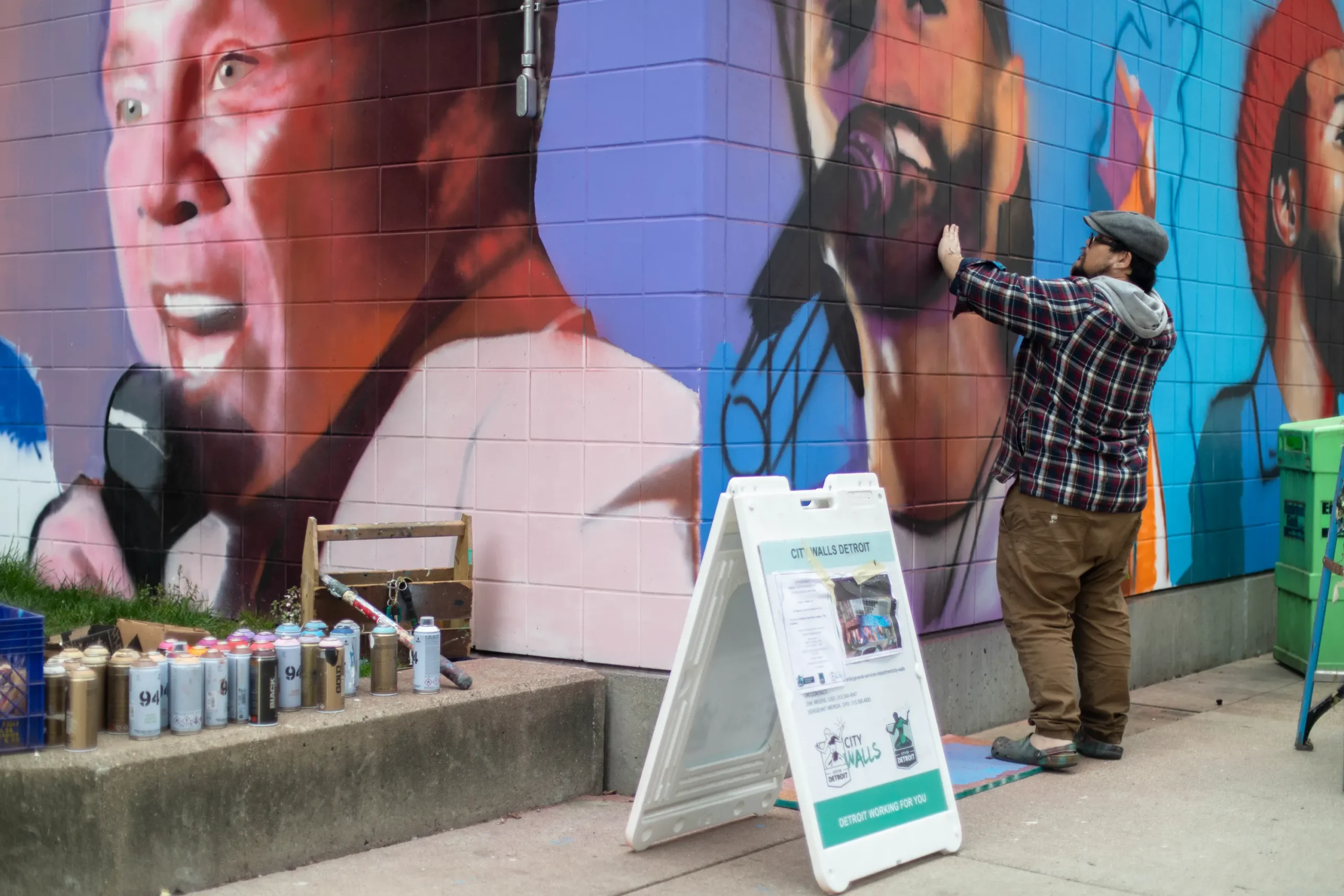 Anthony Lee mural in progress.