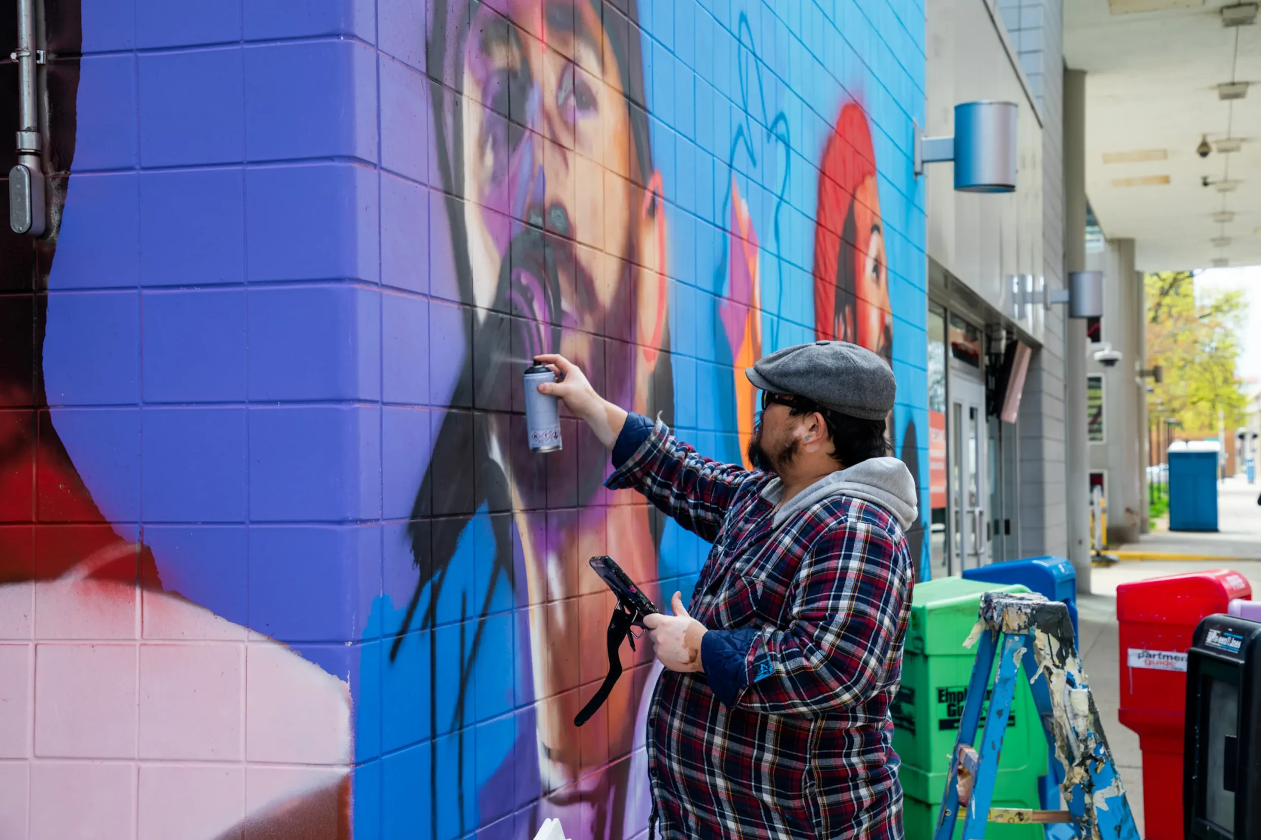 Anthony Lee mural in progress.